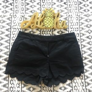 J. Crew Factory Black Scalloped Shorts